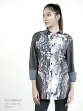 Load image into Gallery viewer, RECURRENCE Long Sleeve Button-Up Polo (Gender-Neutral) - Mitch EV Art and Design
