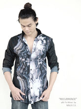 Load image into Gallery viewer, RECURRENCE Long Sleeve Button-Up Polo (Gender-Neutral) - Mitch EV Art and Design
