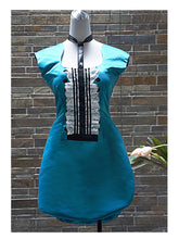 Load image into Gallery viewer, Broken Strings Cyan High-Low Dress
