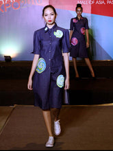 Load image into Gallery viewer, Green LOLLIPOP Button Down Denim Dress
