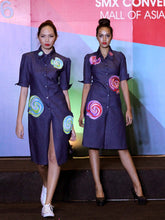 Load image into Gallery viewer, Green LOLLIPOP Button Down Denim Dress
