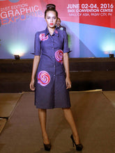 Load image into Gallery viewer, Red LOLLIPOP Button Down Denim Dress
