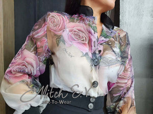 INCOGNITO 3 Semi-Sheer Button Up Jacket