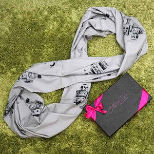 Robot (Gray) Infinity Scarf - Mitch EV Art and Design