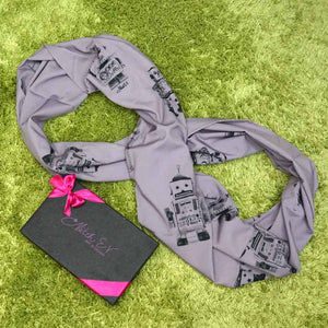 Robot (Purple) Infinity Scarf - Mitch EV Art and Design